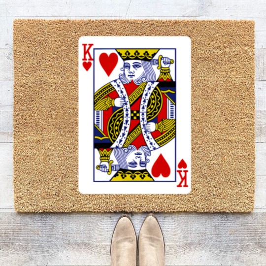 Discover King of Hearts Playing Card Coir Doormats