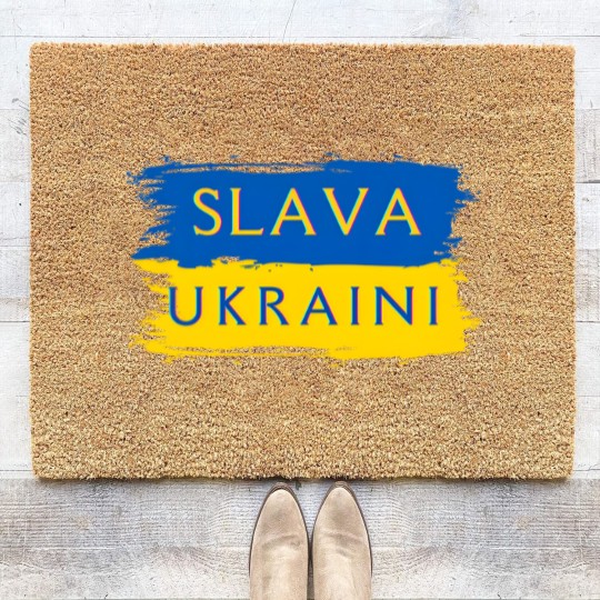 Discover Slava Ukraini Ukraine Flag Coir Doormats