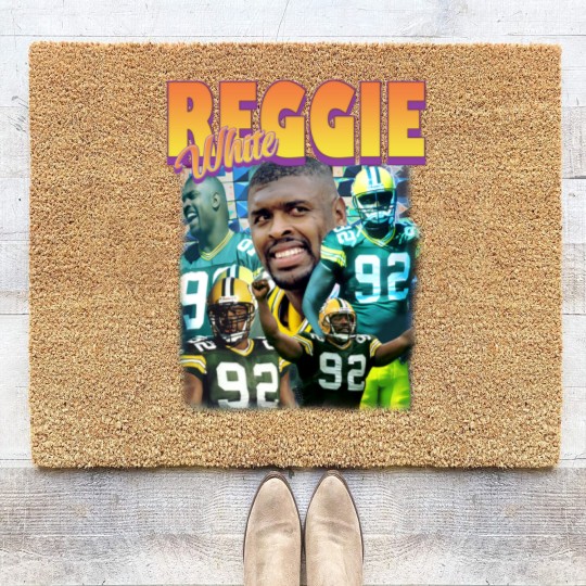 Discover Reggie White Vintage Unisex Coir Doormats, Vintage Reggie White Coir Doormats