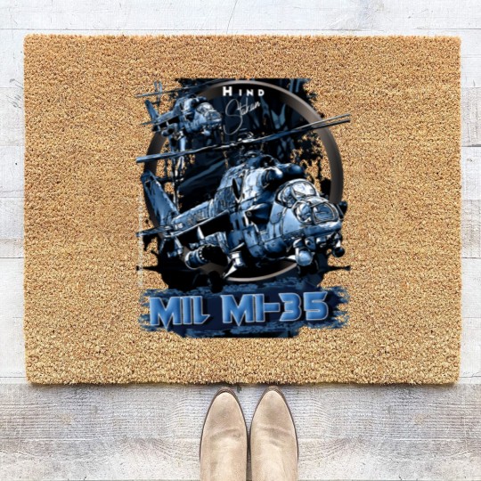 Discover Mi-35 Hind Attack Helicopter Active Coir Doormats