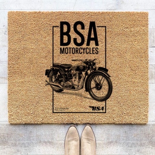 Discover Grey BSA Motorcycles British Motorbike Coir Doormats Coir Doormats