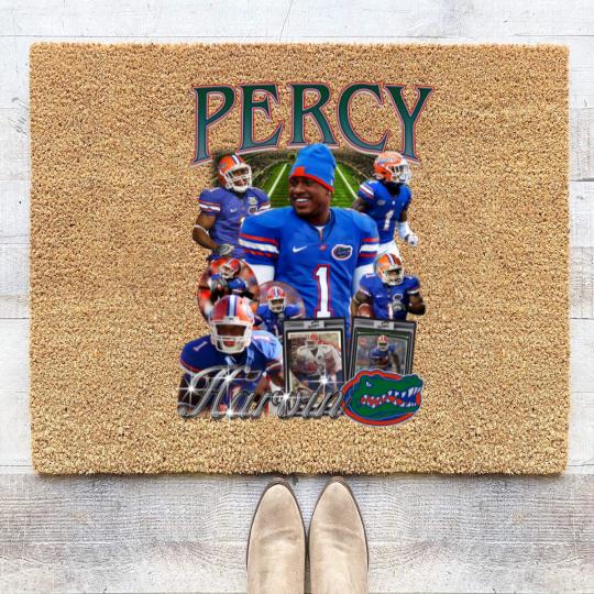 Discover Vintage 90s Graphic Style Percy Harvin Coir Doormats, Percy Harvin Vintage Coir Doormats, American Football Gift
