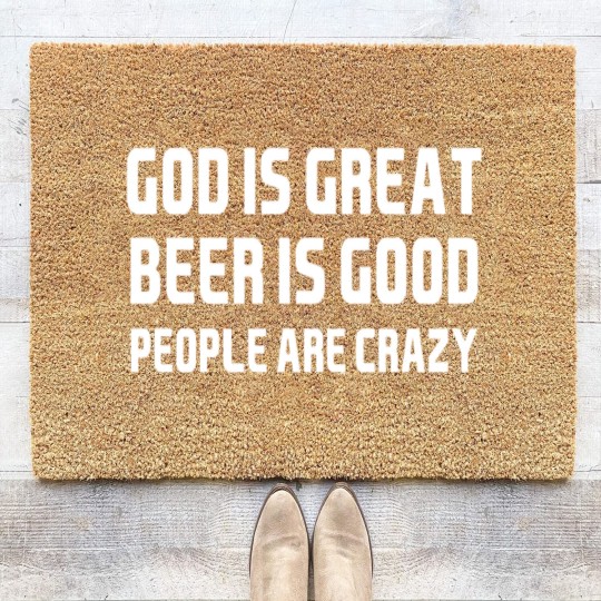 Discover God Is Great Beer Is Good Coir Doormats