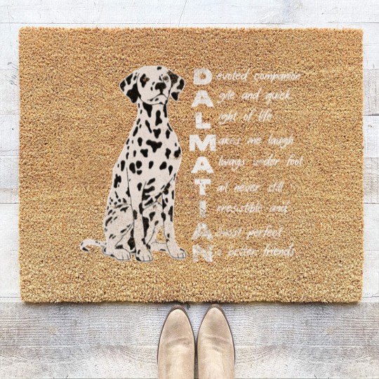 Discover Dalmatian Pet Meaning Dalmatian Mom Dalmatian Dad Distressed Coir Doormats
