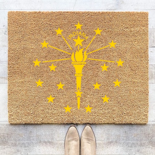 Discover Indiana State Flag Coir Doormats