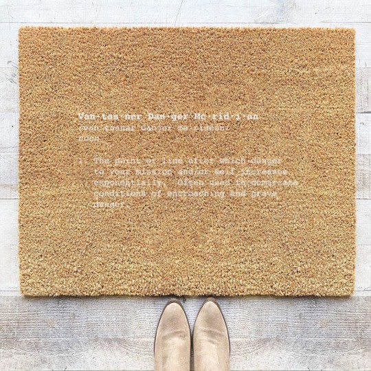 Discover Vantasner Danger Meridian Definition white Coir Doormats