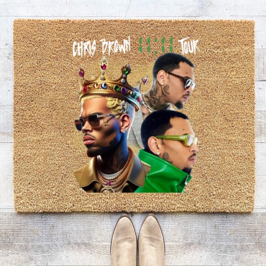 Discover Chris Brown Coir Doormats, Chris Brown 11:11 Tour 2024 Coir Doormats, Chris Brown Breezy Coir Doormats
