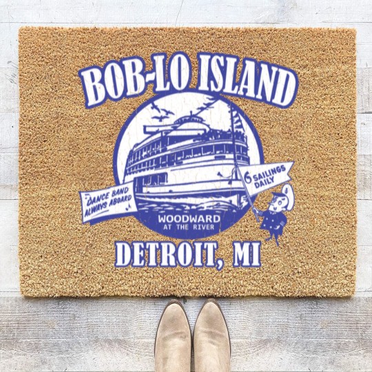 Discover Boblo Island, Detroit MI (vintage distressed look) - Detroit - Coir Doormats