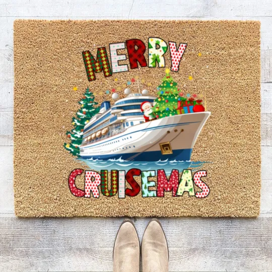 Discover Merry Cruisemas Coir Doormats, Christmas Cruise Crew Coir Doormats