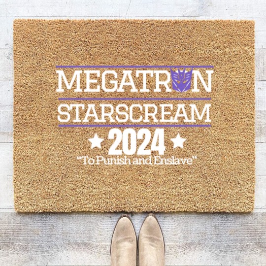 Discover Megatron Starscream 2024 Coir Doormats, Transformers, Decepticons, Funny Poltical Coir Doormats