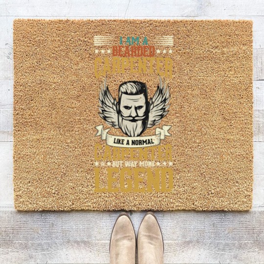 Discover I Am A Bearded Carpenter, Funny Carpenter Quotes Coir Doormats