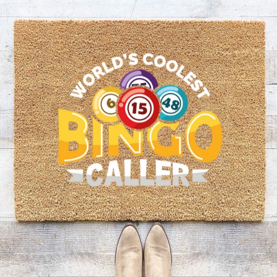 Discover World's Coolest Bingo Caller Lucky Bingo Player Coir Doormats