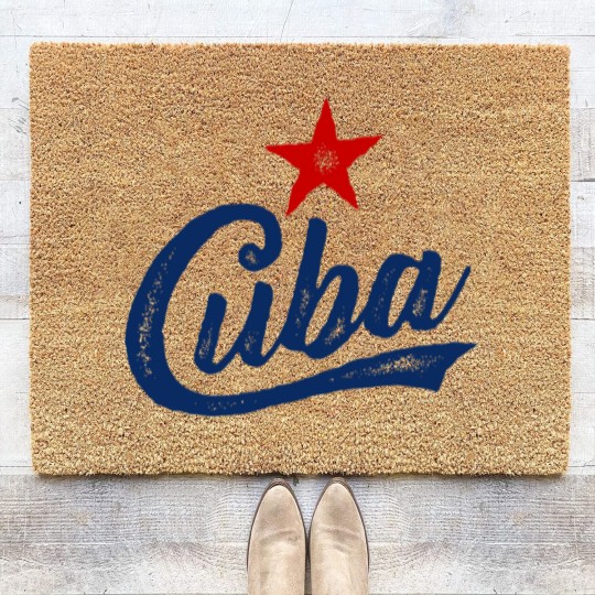 Discover CUBA OLDSCHOOL STAMPED VINTAGE Coir Doormats
