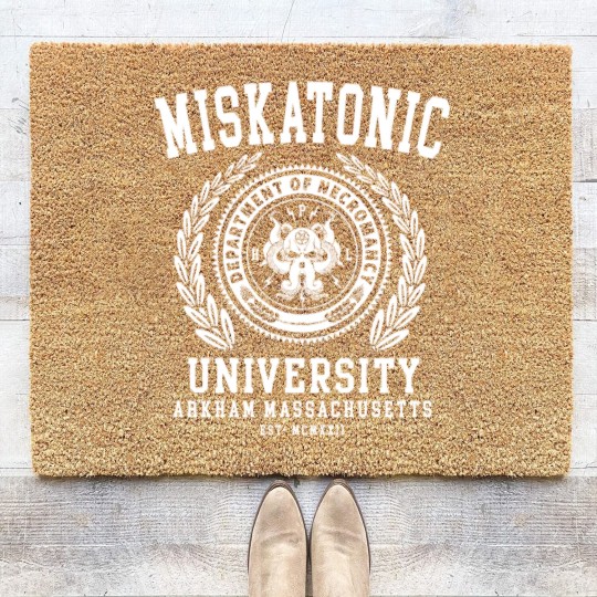 Discover CTHULU AND LOVECRAFT - MISKATONIC UNIVERSITY Coir Doormats