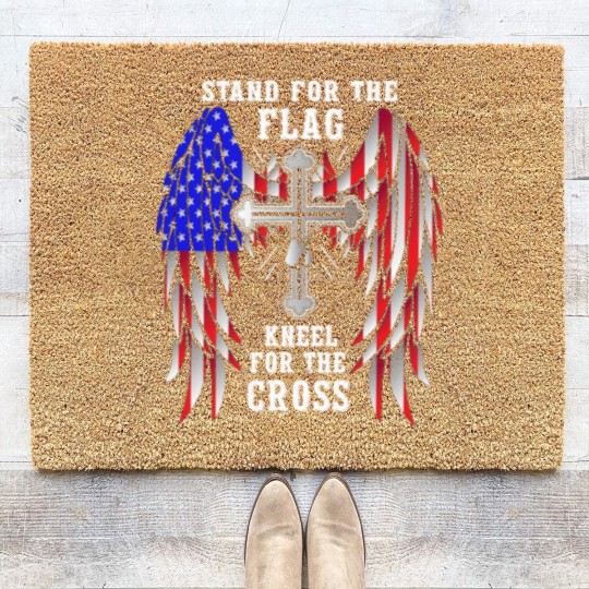 Discover Stand For The Flag Kneel For The Cross Coir Doormats