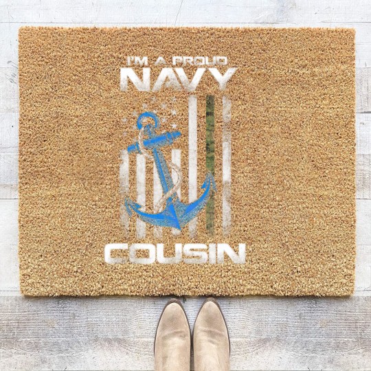 Discover Proud Navy Cousin American Flag Vintage Coir Doormats