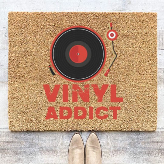 Discover Vinyl Addict Coir Doormats for Vinyl Turntable DJs Coir Doormats