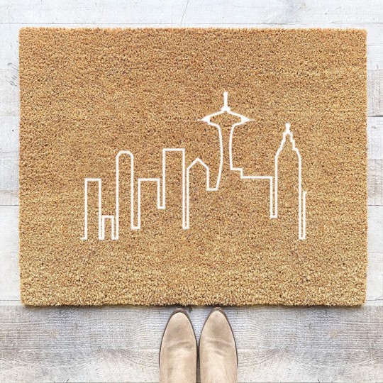 Discover Seattle Skyline (Frasier) Coir Doormats
