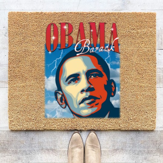 Discover RETRO BARACK OBAMA Coir Doormats | Vintage Obama Coir Doormats Retro 90s