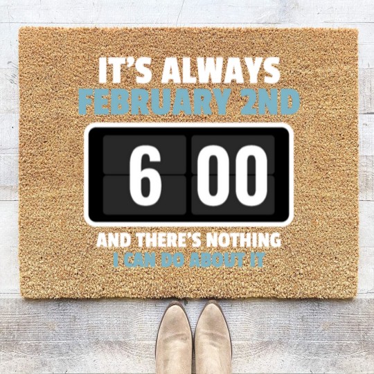 Discover Alarm Clock GroundHog Day Design Coir Doormats