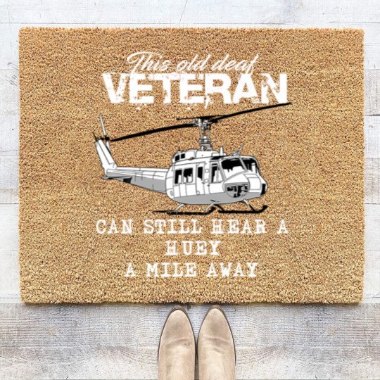 Discover Uh1 Huey Helicopter T Army Aviation Veteran Coir Doormats