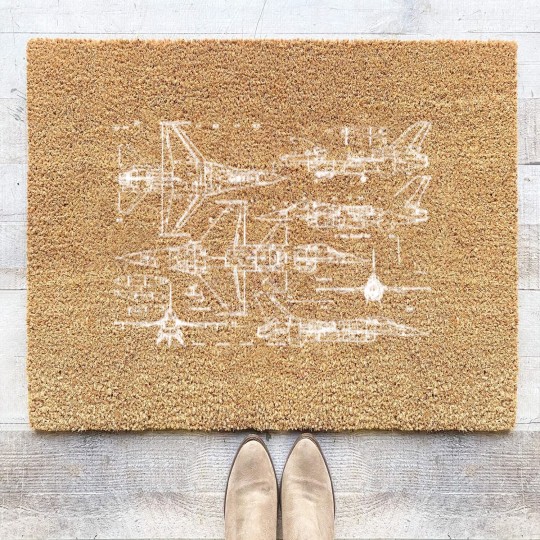 Discover F16 Jet Aircraft Fighter Jet Blueprint Design Coir Doormats
