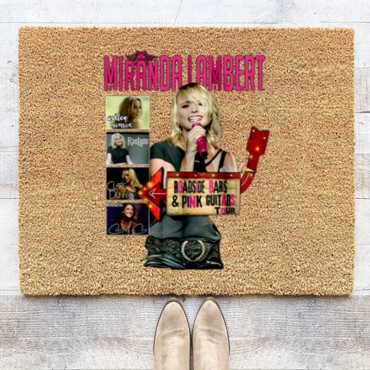 Discover MIRANDA LAMBERT Roadside Bar  Pink Guitars Tour 2019 Coir Doormats
