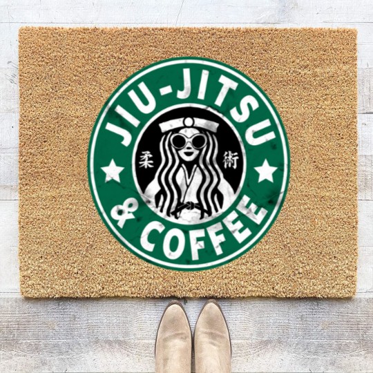 Discover JIU JITSU AND COFFEE - FUNNY BRAZILIAN JIU JITSU - Jiu Jitsu - Coir Doormats