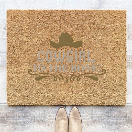 Discover Cowgirl - Cowgirl to the bone! Coir Doormats