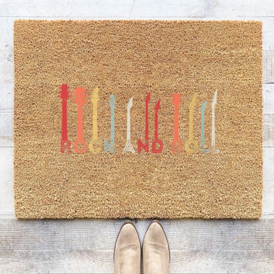 Discover Vintage Rock And Roll Classic Concert Band Cool Coir Doormats