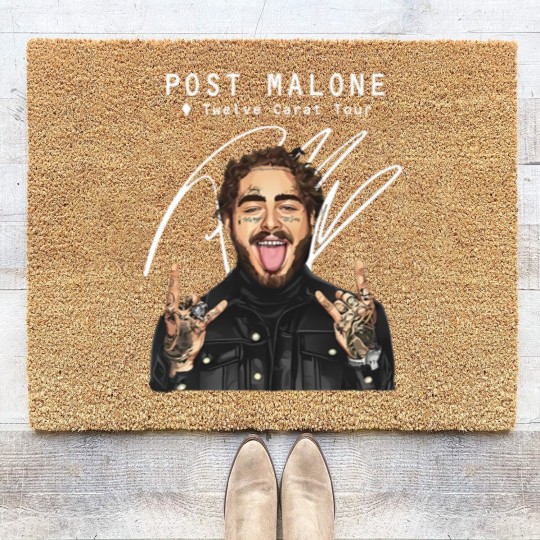 Discover Post Malone 12 Carat Tour Coir Doormats -  Signed Signature Version - Post Malone Unisex Coir Doormats Coir Doormats