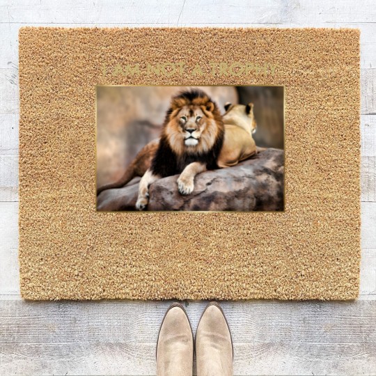 Discover Cecil the Lion I Am Not A Trophy Coir Doormats