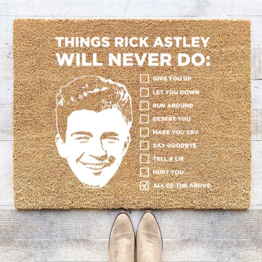 Discover Things Rick Astley Will Never Do Coir Doormats