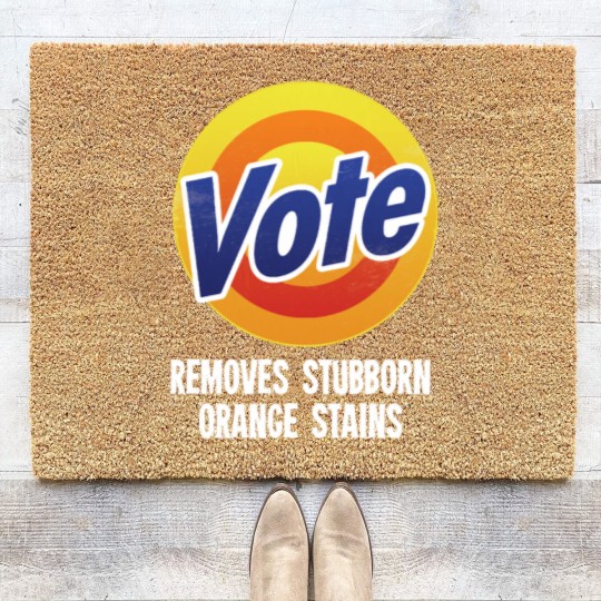 Discover Vote Removes Stubborn Orange Stains - Grunge ver Coir Doormats