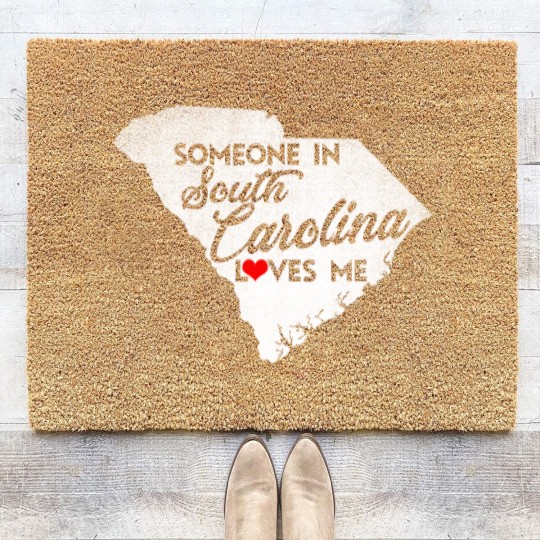Discover Someone In South Carolina Loves Me South Carolina Coir Doormats