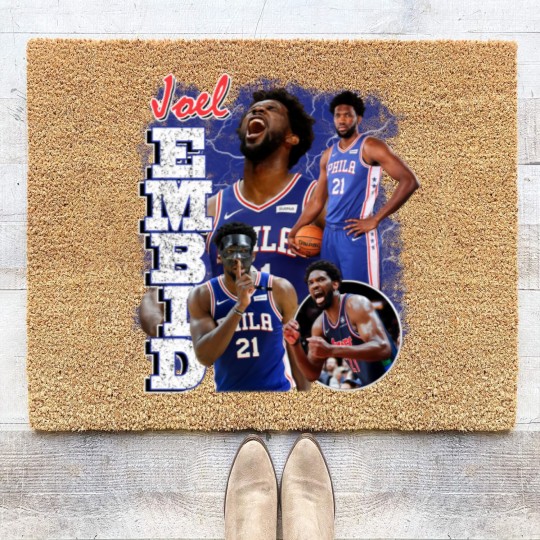 Discover Joel Embiid Vintage Coir Doormats, Joel Embiid Coir Doormats