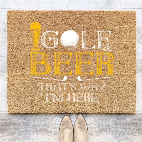 Discover Golf and Beer Joke Dad Coir Doormats Funny Beer And Golf Lover Gift - Drinking Beer And Playing Golf Great - Coir Doormats