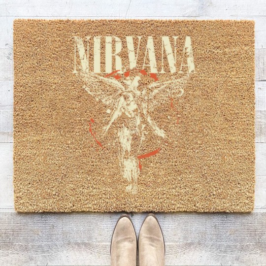 Discover New Nirvanas In Utero Album 1993 Grunge Black Vintage Coir Doormats