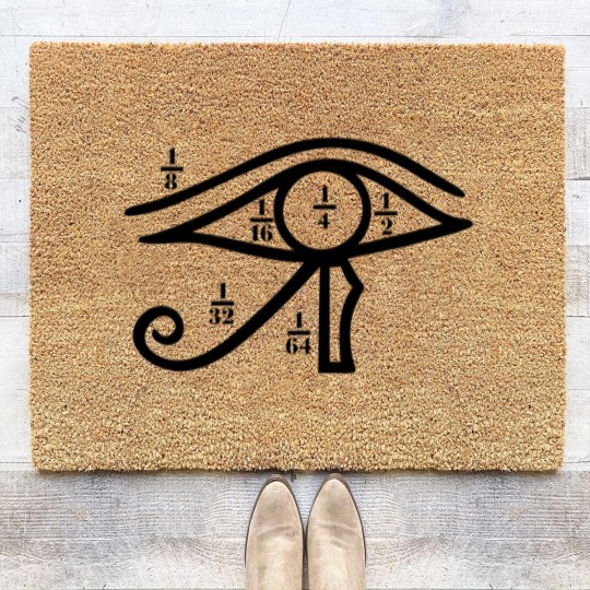 Discover Eye of Horus, Heqat, Fractional Numbers, Egypt Coir Doormats