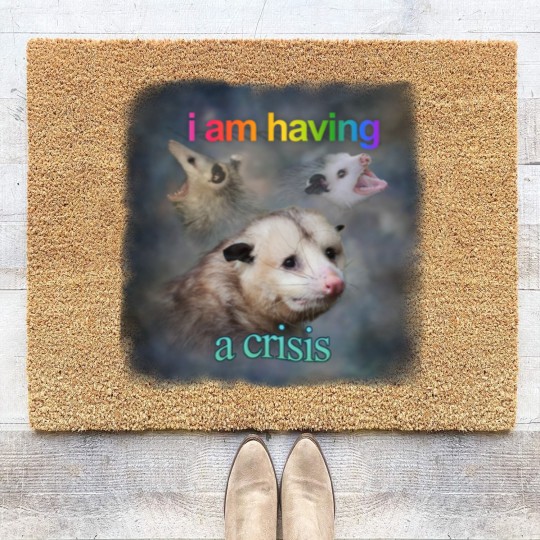 Discover I am having a crisis possum word art Classic Coir Doormats