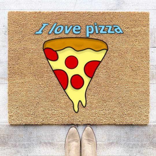 Discover I love pizza Coir Doormats