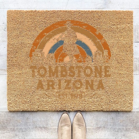 Discover tombstone Arizonna az retro style wild west gift Coir Doormats