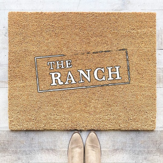 Discover The Ranch White Writing Fitted Scoop Coir Doormats