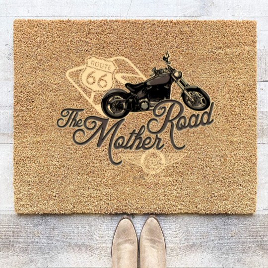 Discover Motorcycle - Route 66 the mother road Coir Doormats