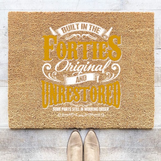 Discover Built In The 40s Forties Vintage Classic Funny 80t Coir Doormats