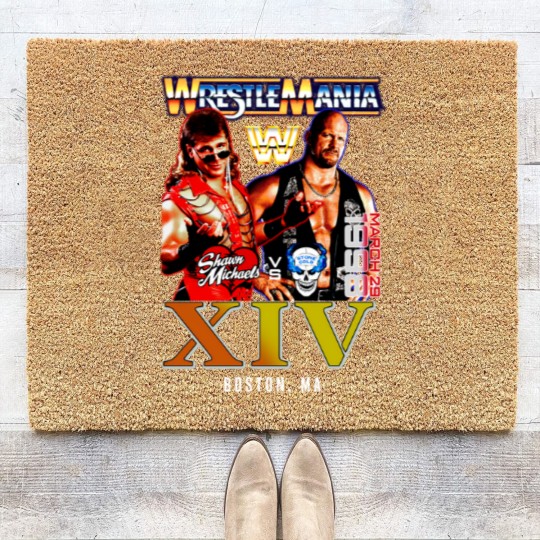 Discover New Wrestling Entertainment WrestleMania XIV 1998 Stone Cold Shawn Michaels Vintage Coir Doormats