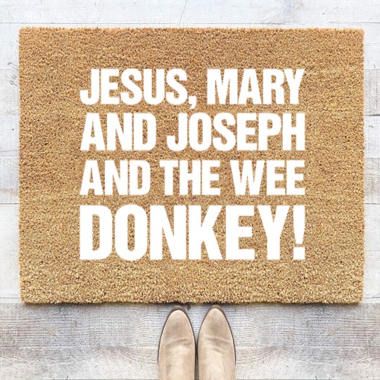Discover Jesus, Mary And Joseph And The Wee Donkey - Line Of Duty - Coir Doormats