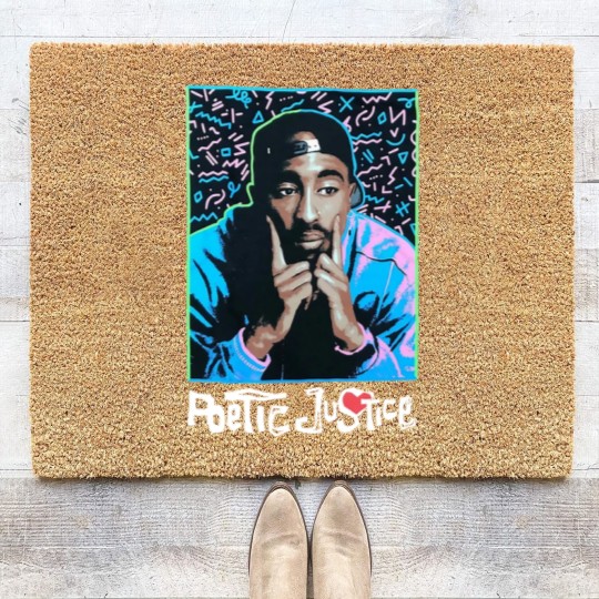 Discover Tupac Shakur Poetic Justice Black Coir Doormats - NWT