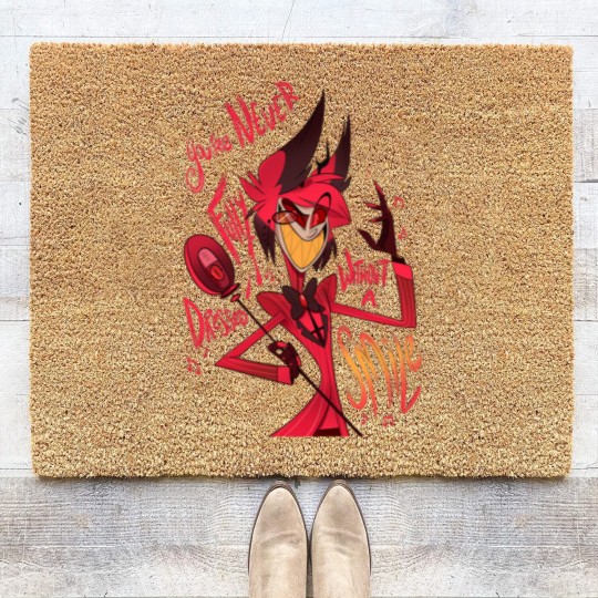 Discover alastor smile Coir Doormats, alastor Coir Doormats, alastor smile, charlie, vaggie, anime