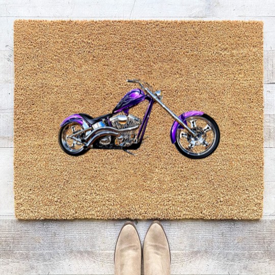 Discover Purple Chopper Motorcycle Coir Doormats Coir Doormats